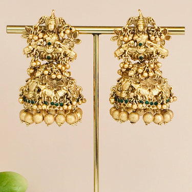 Temple Jhumka Earrings Zayn Luxury Jewellery